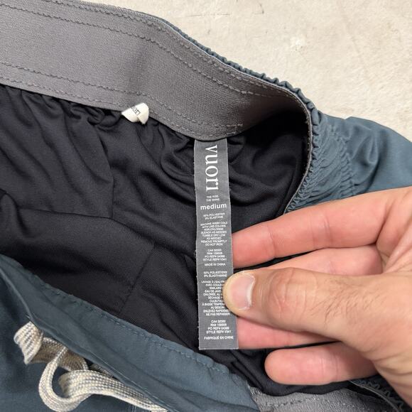 Vuori Shorts Mens Medium Blue Gray 6” Inseam Lined Running Training 4 Stretch - Picture 6 of 9